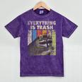 Retro Raccoon Lover's Mineral Wash Camping Tee - Unisex Mineral Purple