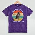 Save The Trash Panda Raccoon Animal Retro Vintage Sunset Mineral Wash Tshirts Mineral Purple