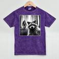 Scared Raccoon Selfie With Sasquatch Bigfoot Raccoon Mineral Wash Tshirts Mineral Purple