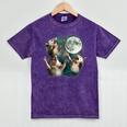 Three Possum Moon Mineral Wash Unisex T-Shirt | Quirky Meme Style Mineral Purple