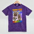 Tummy Ache Survivor Raccoon - Unisex Mineral Wash T-Shirt Mineral Purple
