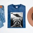Alien UFO Raccoon T-Shirt - Mineral Wash - Unisex Adventure Wear Mineral Navy