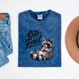 Cute But Feral Raccoon Panda Mineral Wash T-Shirt - Fun Costume Tee Mineral Navy