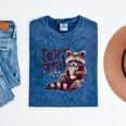 Cute Raccoon Coffee Lover Vintage Mineral Wash Unisex T-Shirt Mineral Navy