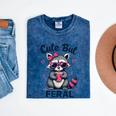 Cute Raccoon Mineral Wash Women's T-Shirt - Funny Summer Fashion Mineral Navy