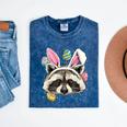 Easter Bunny Raccoon T-Shirt - Mineral Wash Unisex Tee for Easter Fans Mineral Navy
