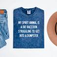 Fat Raccoon Spirit Animal Sarcastic Tee - Mineral Wash Unisex Shirt Mineral Navy