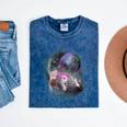 Ferrets Howling at the Moon T-Shirt - Unique Mineral Wash Tee Mineral Navy