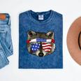 Patriotic Raccoon 4th of July Mineral Wash Unisex T-Shirt Mineral Navy