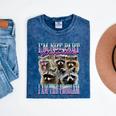 Raccoon Meme Bootleg Mineral Wash Unisex T-Shirt - Fun Graphic Tee Mineral Navy