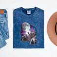 Raccoon Moonlight Howling Unisex T-Shirt - Mineral Wash Fun Mineral Navy