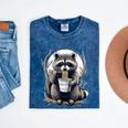 Raccoon Noodle Cup T-Shirt - Unisex Mineral Wash - Fun & Unique Mineral Navy