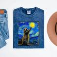 Raccoon Starry Night T-Shirt - Art-Inspired Van Gogh Tee Mineral Navy