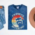 Raccoon Vintage Mineral Wash Tee | Unisex Quirky Casual Top Mineral Navy
