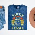 Retro Raccoon Graphic Tee for Adults & Kids | Mineral Wash Crew Mineral Navy