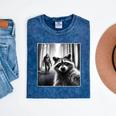 Scared Raccoon Selfie With Sasquatch Bigfoot Raccoon Mineral Wash Tshirts Mineral Navy