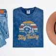 Stay Trashy Internet Meme Mineral Wash T-Shirt | Opossum & Raccoon Fun Mineral Navy