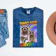 Tummy Ache Survivor Raccoon - Unisex Mineral Wash T-Shirt Mineral Navy