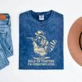 Vintage Western Raccoon Tee - Mineral Wash Cowboy Humor for Adults Mineral Navy