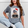 Christmas Raccoon Mineral Wash T-Shirt | Dear Santa Humor Mineral Gray
