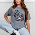 Cute But Feral Raccoon Panda Mineral Wash T-Shirt - Fun Costume Tee Mineral Gray