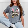 Easter Bunny Raccoon T-Shirt - Mineral Wash Unisex Tee for Easter Fans Mineral Gray