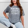Fat Raccoon Spirit Animal Sarcastic Tee - Mineral Wash Unisex Shirt Mineral Gray