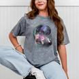Ferrets Howling at the Moon T-Shirt - Unique Mineral Wash Tee Mineral Gray