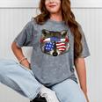 Patriotic Raccoon 4th of July Mineral Wash Unisex T-Shirt Mineral Gray
