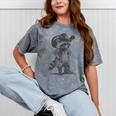 Raccoon Cowboy Graphic Tee | Unisex Mineral Wash T-Shirt Mineral Gray