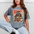 Raccoon Eating Ramen Anime T-Shirt – Japanese Style Unisex Tee Mineral Gray