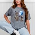 Raccoon Mineral Wash T-Shirt - Moonlit Forest Howling Vibe Mineral Gray