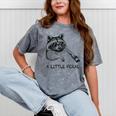 Raccoon Mineral Wash T-Shirt - Moonlit Trash Panda Design Mineral Gray
