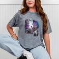 Raccoon Moonlight Howling Unisex T-Shirt - Mineral Wash Fun Mineral Gray