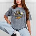 Raccoon & Opossum Pizza Party Tee - Fun Unisex Street Cat Shirt Mineral Gray