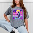 Raccoon Synthwave Tee - Vaporwave Style | Mineral Wash Design Mineral Gray