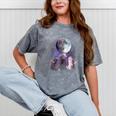 Rats Howling Moon T-Shirt | Unique Mineral Wash Unisex Tee Mineral Gray