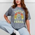 Retro Raccoon Graphic Tee for Adults & Kids | Mineral Wash Crew Mineral Gray