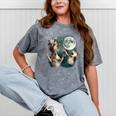 Three Possum Moon Mineral Wash Unisex T-Shirt | Quirky Meme Style Mineral Gray