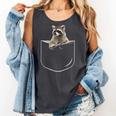 Pocket Raccoon Unisex Tank Top - Fun & Playful Comfort Colors Tee Pepper
