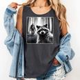 Raccoon Bigfoot Selfie – Comfort Colors Tank Top – Fun Retreat Wear Pepper