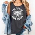 Raccoon Eat Trash Hail Satan Gothic Racoon Comfort Colors Tank Top Pepper