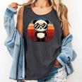 Retro Panda In Sunglasses BBQ Pool Party Panda Comfort Colors Tank Top Pepper