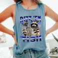 Autistic Raccoon Comfort Colors Tank Top | Rizz Em Meme Fun Blue Jean
