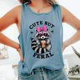 Colorful Raccoon Sunglasses Tank Top - Cute Feral Look | Unisex Small Blue Jean