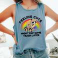 Cute Pocket Raccoon Comfort Colors Tank Top - Fun Casual Wear Blue Jean