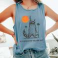 Everyday Is Trash Day Retro 90s Sunset Raccoon Trash Panda Comfort Colors Tank Top Blue Jean