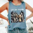 Let's Get Trashed Raccoon & Opossum Drinking Beer | Comfort Colors Tank Blue Jean