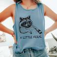A Little Feral Raccoon With Moon Animal Raccoon Trash Panda Comfort Colors Tank Top Blue Jean