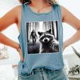 Raccoon Bigfoot Selfie – Comfort Colors Tank Top – Fun Retreat Wear Blue Jean